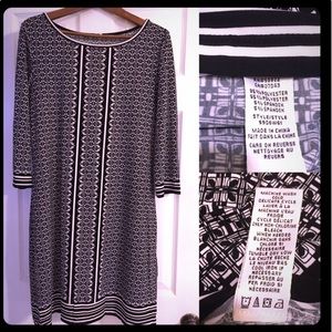 Max Studio Black & White Retro Tunic Dress